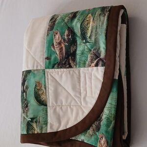 Fish Pattern Quilted Blanket